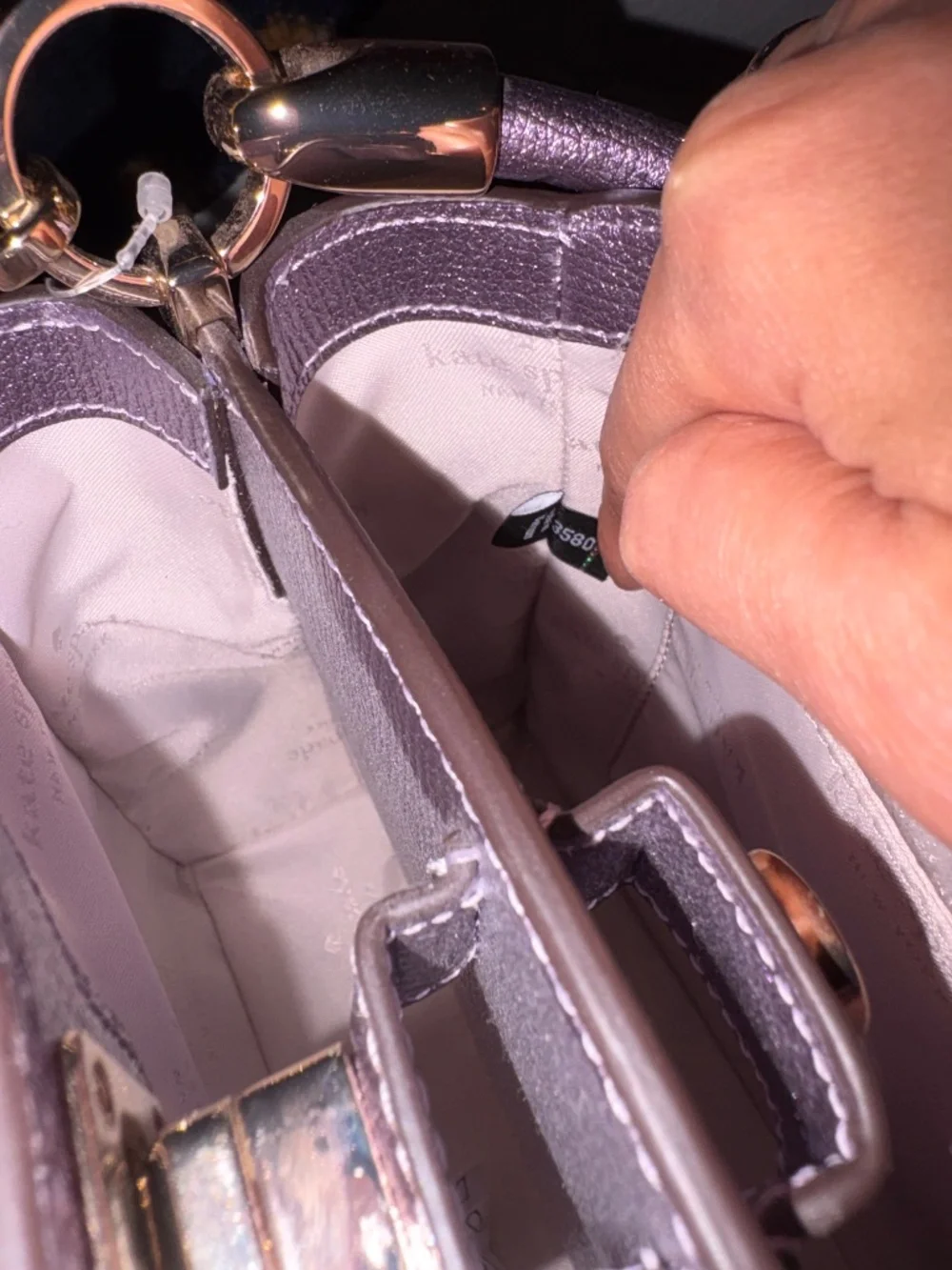Kate Spade Phoebe Metallic Purple Bag